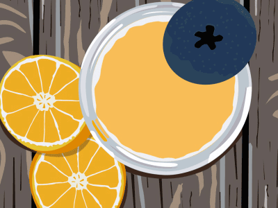 Blueberry Drop after effects animation blueberry illustrator motion orange ripple shake smoothie