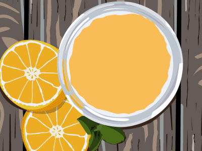 Garnish Drop after effects animation blueberry illustrator mint motion nuts orange ripple shake smoothie