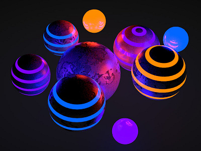 Glow Materials Opener balls c4d cinema 4d glow spheres