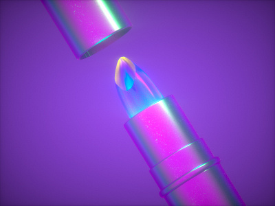 Rainbow Lipstick 3d art c4d cinema 4d design lips lipstick modeling octane render