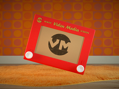 Vidzu Etch-A-Sketch 3d animation branding c4d cinema 4d design logo motion motion graphics octane render