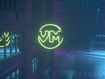 Vidzu Neon 3d animation c4d cinema 4d city design logo motion motion graphics neon neon light neon sign night octane render