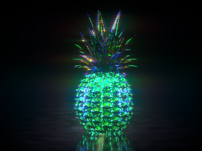 Pineapple 3d 3d art c4d cinema 4d express fruit glass glow octane pineapple rainbow render trippy