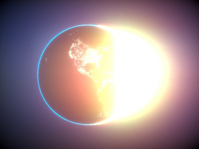 Tomorrow 3d c4d cinema 4d design earth light night octane render space star sun