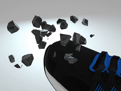 Reebok Fusion Flexweave Work Safety Toe 3d animation break c4d cinema 4d design motion octane render rock shatter shoe toe xparticles