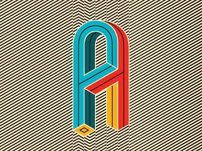 A from «optical illusion alphabet» a dropcap lettering opart