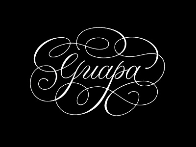Guapa blackandwhite illustration lettering letters