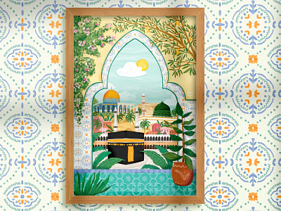 The 3 Holy Sites children book illustrator digital illustration illustration islamic book islamic poster kaaba illustration kaaba poster mosque poster muslim illustrator