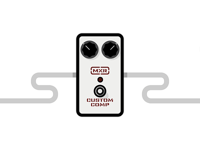 MXR Custom Comp compressor flat guitar pedal icon illustrator mxr