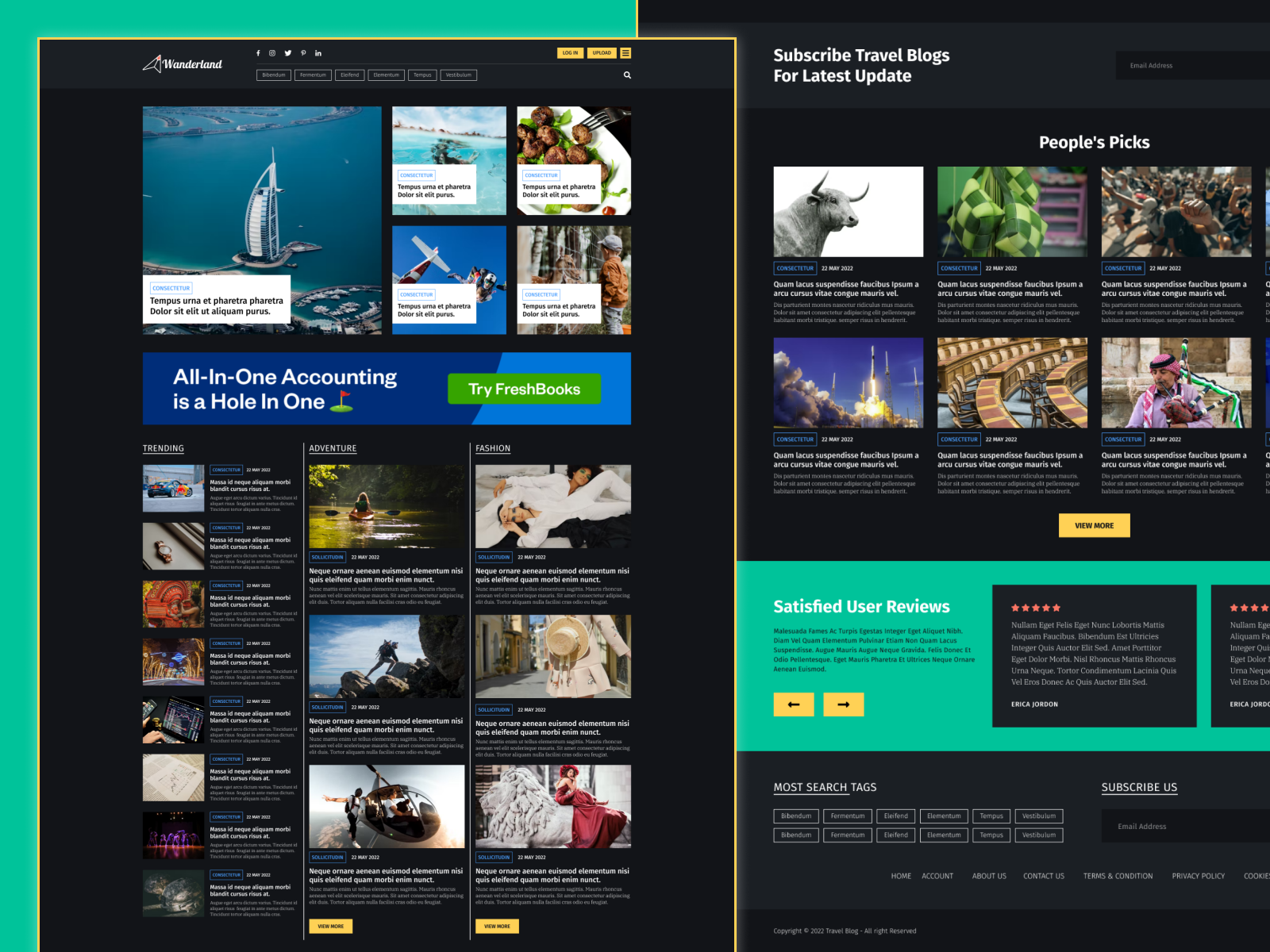 Wanderland Travel Blog Web UI Kit by Bitrix Infotech Pvt Ltd on Dribbble