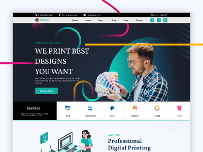 Printing Company & Design Services Web UI Kit custom printing design service figma figma design online printing print design printing web ui kit ui ux web ui kit