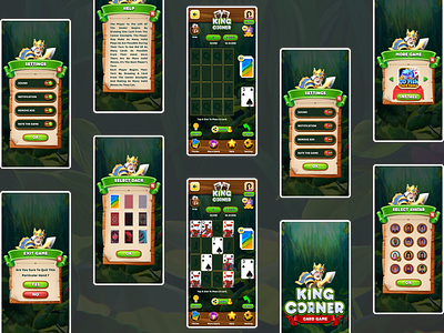 King Corner Card Game | Figma UI Kit app bitrix bitrixinfotech card game design game game design game developement graphic design illustration mobile ui ux website design