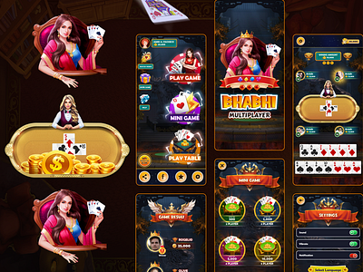 Bhabhi Multiplayer Card Game App UI Kit bhabhi card game bhabhi multiplaying card game card game ui kit cardgame ui casino casino card game casino game ui kit figma figma design game ui kit live card game mobile card game mobile casino game online card game online game ui ux