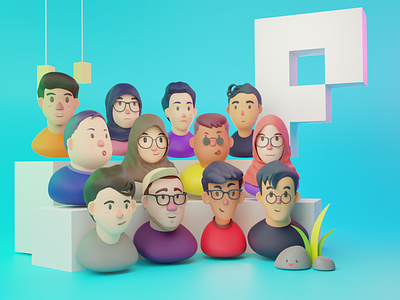 Pixelz 3D Avatar 3d avatar avatar design avatar icons blender illustration profile team