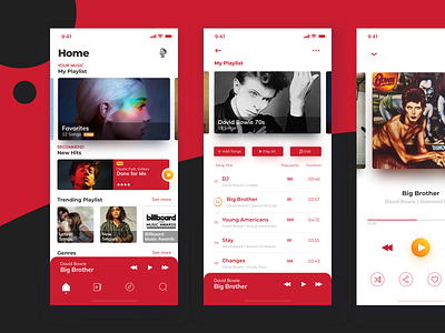 Music Streaming App Interface app clean digital graphic mp3 music player podcast social sound streaming ui ux