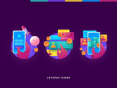 Letspay Illustrated Icons app bitcoin crypto design icon illustration logo money money transfer ui ux vector web