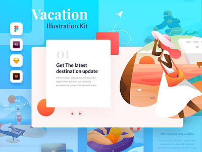 Plesir! Vacation Illustration Kit apps art holiday illustration kit mobile onboarding people set travel trip ui ui8 ux vacation vector web