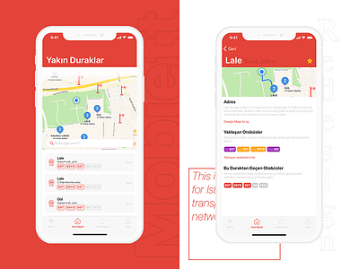Mobiett Redesign - Nearby Stops app bus ios redesign transportation ui