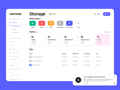 Unitage NAS interface - Storage