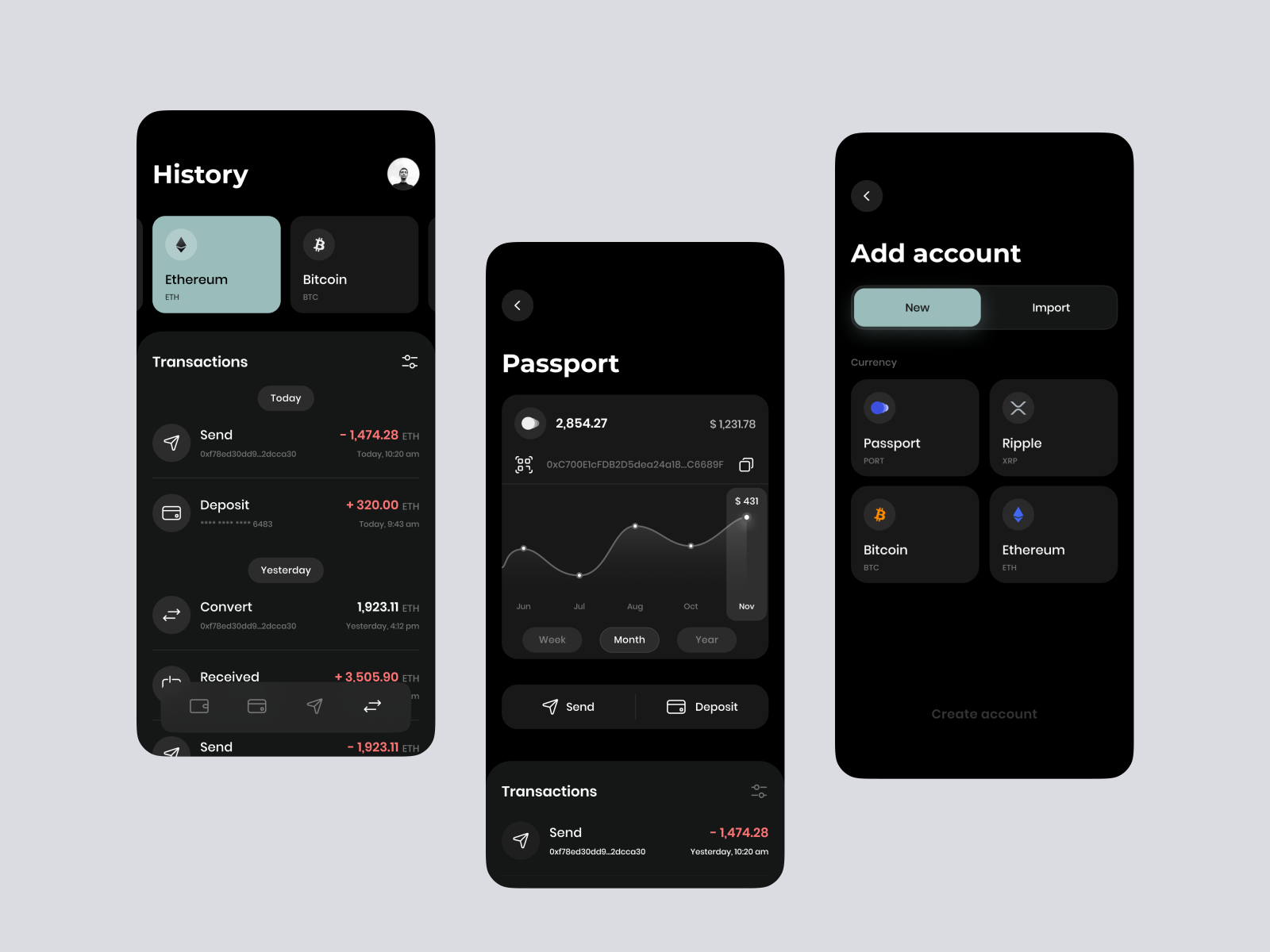 Passport Cryptocurrency iOS Application by konolee on Dribbble