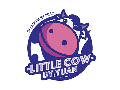 little cow badge cow purple
