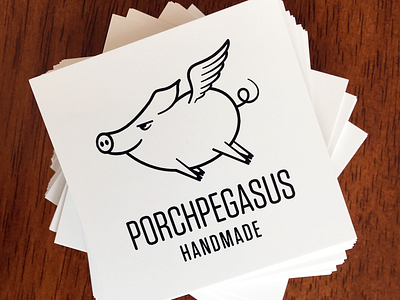 Porchpegasus Tags card flying pig pig tag