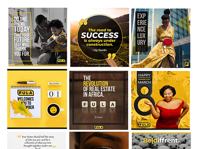 FULA Real Estate Social Media Branding animation branding design instagram logo social social media theme design