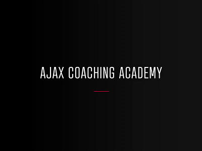 Ajax Coaching Academy branding design typography web