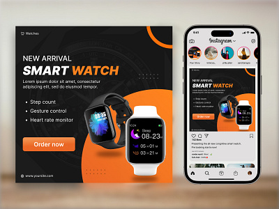 Smart watch banner banner design banner template graphic design smart watch smart watch banner design wrist watch