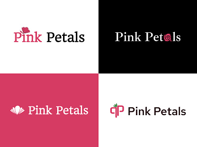 Pink Petals flower company logo design branding creative design flower flower company logo logo design petals pink