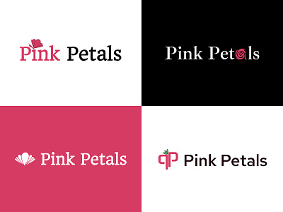 Pink Petals flower company logo design