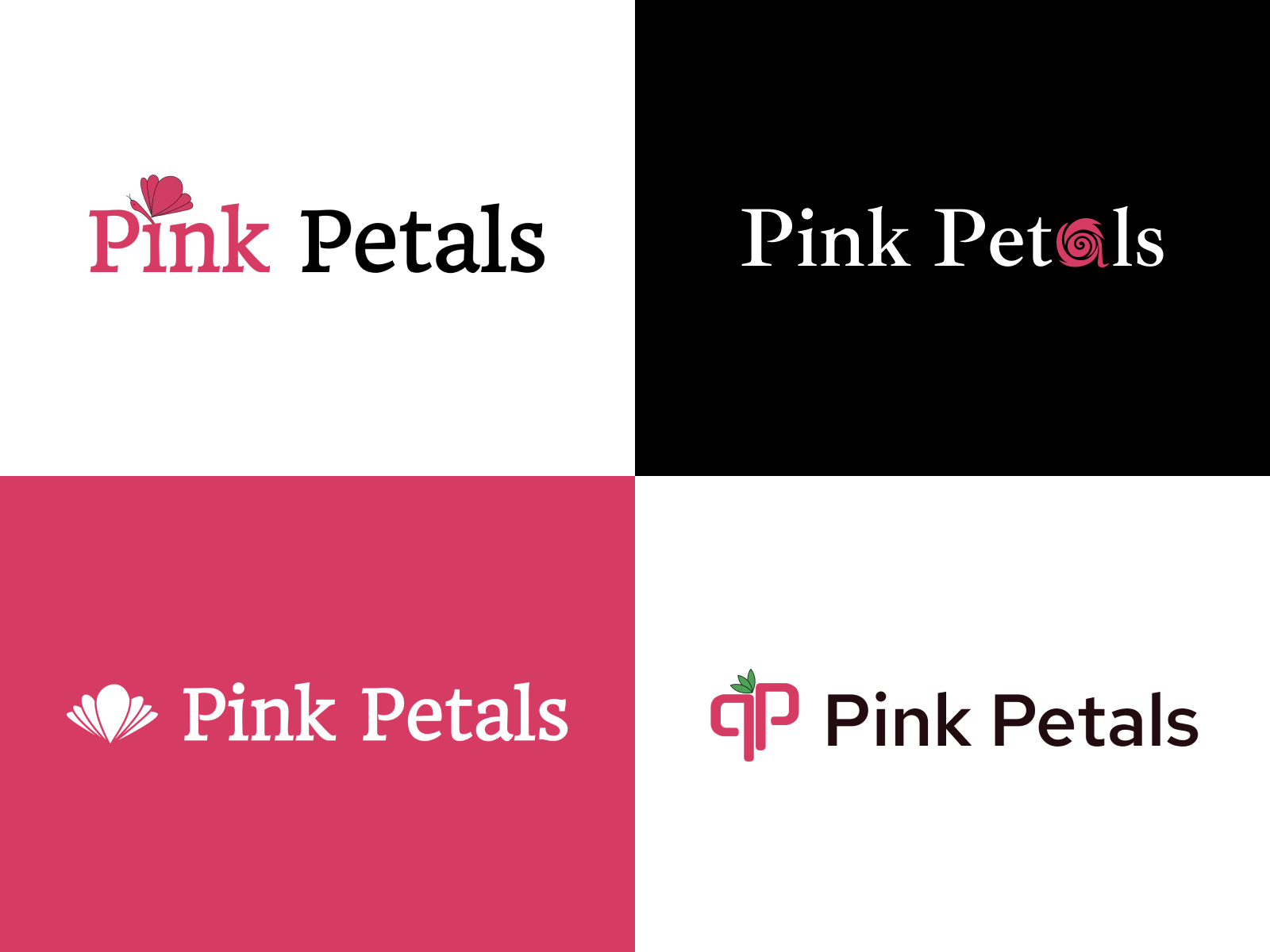 Pink Petals flower company logo design by Ankit Kadian on Dribbble