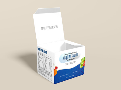Packaging design for multivitamin capsules / medical product box package branding label design medical product packaging design medicine packaging package package design packaging design product design product label
