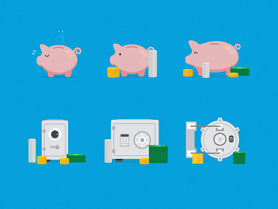 Savings level system allowances coins money pig pig bank safe savings