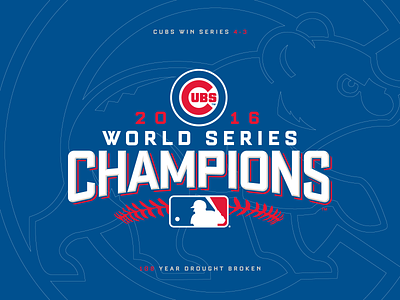2016 World Series - Champions Logo branding cubs design gskett icon logo typography vector wordmark world series