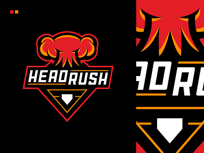 HEADRUSH - Primary Logo branding cod design esports fortnite gaming illustration logo pc ps4 twitch typography vector