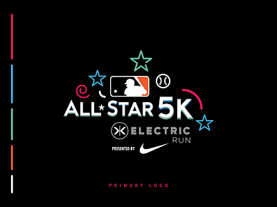 2017 All Star 5K Electric Run - Branding animation branding design gskett icon illustration layout logo mlb nike typography vector wordmark