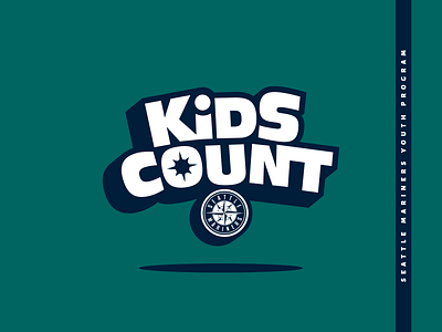 Kids Count - Primary Logo baseball branding design gskett illustration kids logo mlb seattle typography vector youth