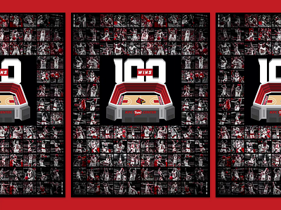 100 Wins KFC Yum! Center - Poster basketball branding cardinals design gskett layout logo louisville poster
