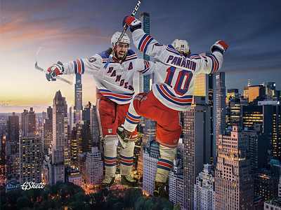 New York Rangers - Dynamic Duo blueshirts design doc emrick gskett nbc sports new york nhl nyc nyrangers panarin photoshop playoffs rangers stanley cup zibanejad