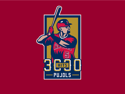 Albert Pujols 3000 Hits Logo 3000 angels branding cardinals design gskett illustration logo pujols typography wordmark