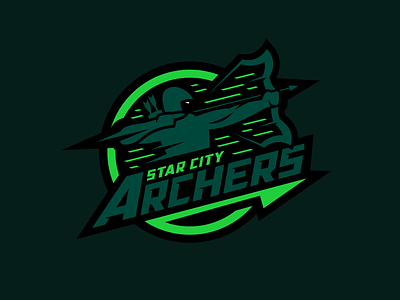 Star City Archers - Primary Logo arrow branding dccomics greenarrow hockey identity logo thecw typography