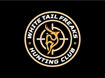 White Tail Freaks Hunting Club - Primary Logo branding deer design gskett hunting illustration logo typography