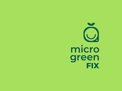 MicrogreenFix branding graphic design green logo mascot micro positive smile