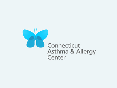 Connecticut Asthma and Allergy Center allergy asthma blue branding butterfly graphic design logo lungs medical