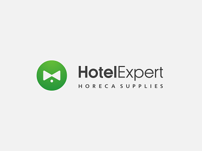 Hotel Expert bowtie branding graphic design green horeca hotel logo supplies