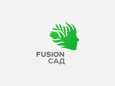 Fusion Garden branding flower fusion garden graphic design grass green logo silhouette woman