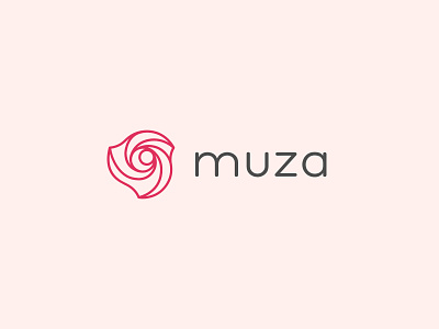 Muza Dancing Studio beauty branding dance dress graphic design logo movement muse music pink rose studio