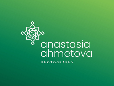 Ahmetova Photography branding camera diaphragm geometry graphic design green lens logo pattern photo photographer