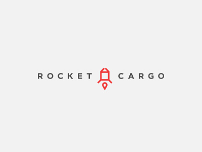 Rocket Cargo Logistics box branding cargo graphic design logistics logo market moving red rocket shipment shipping